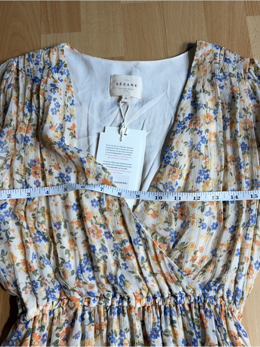 Sezane NWT Barbara Faux Wrap Dress in Garden Floral - Picture 9 of 12